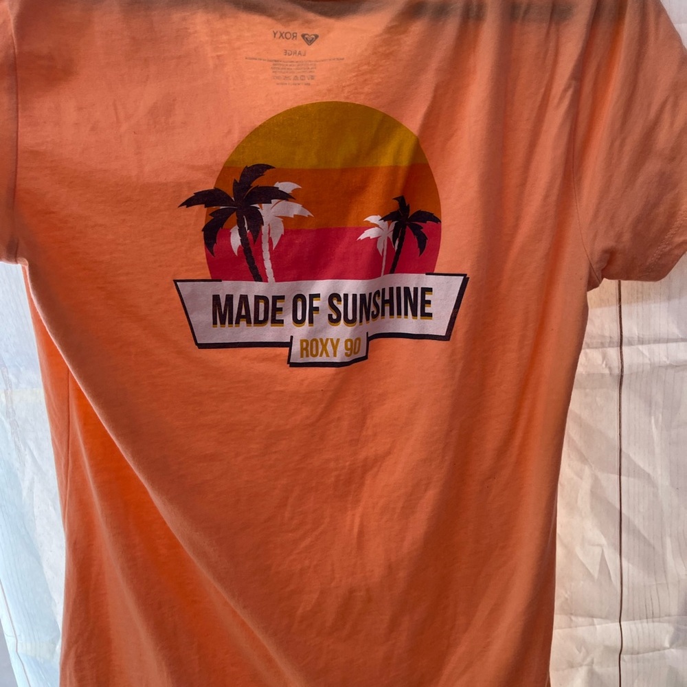🌹Roxy Orange Fitted Short Sleeve Tee - Picture 4 of 5